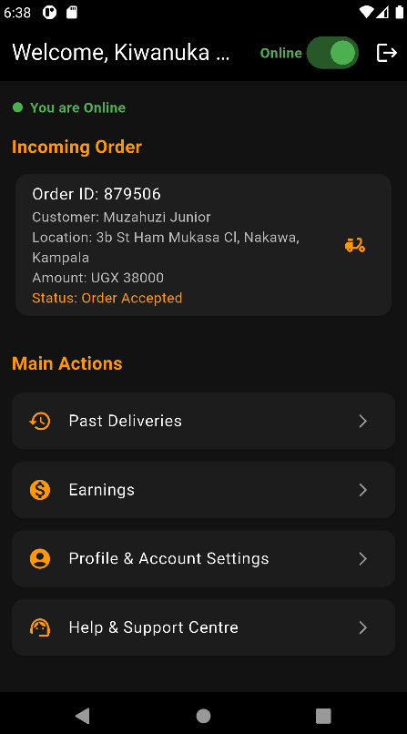 papaCity app – home screen