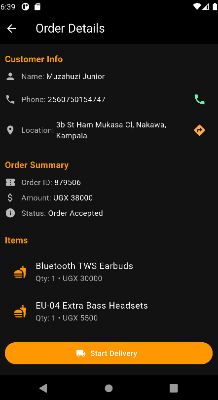 papaCity app – product listing